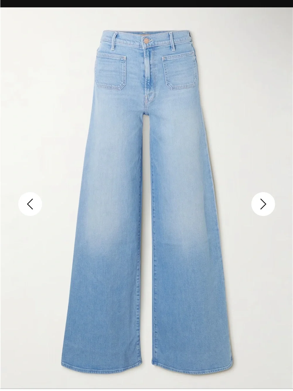 MOTHER Light Blue High-Rise Wide-Leg Jeans - Picture 2 of 12